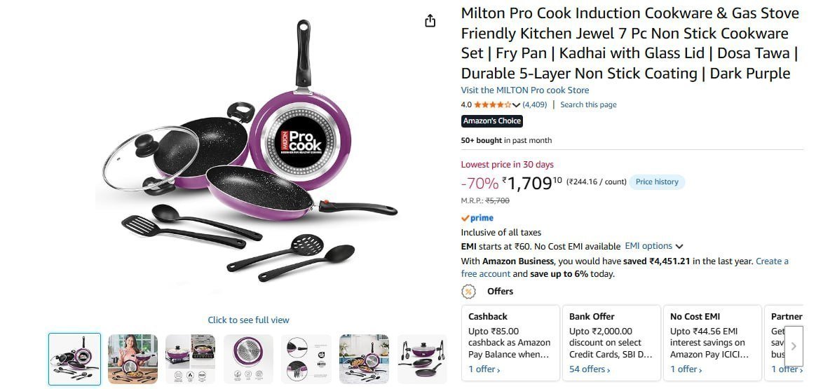 Milton Pro Cook Induction Cookware Set Of 7 1709