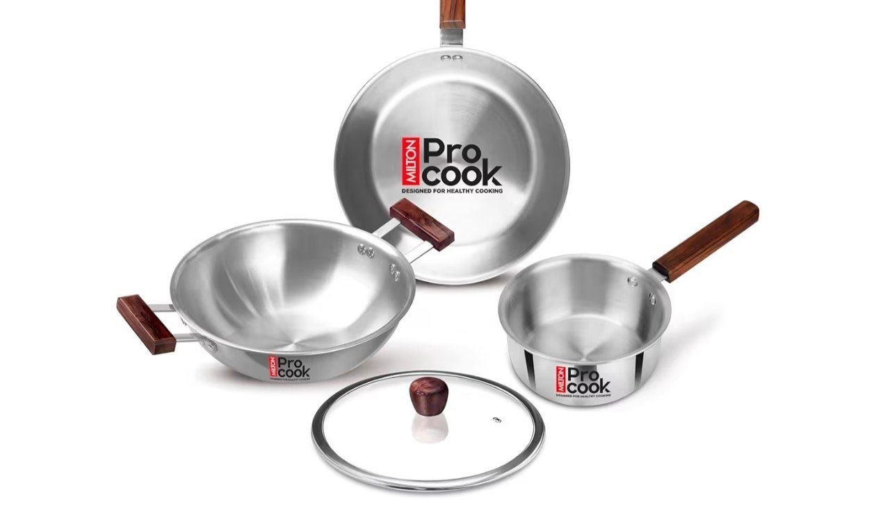 Milton Pro Cook Triply Stainless Steel 4-piece Coo
