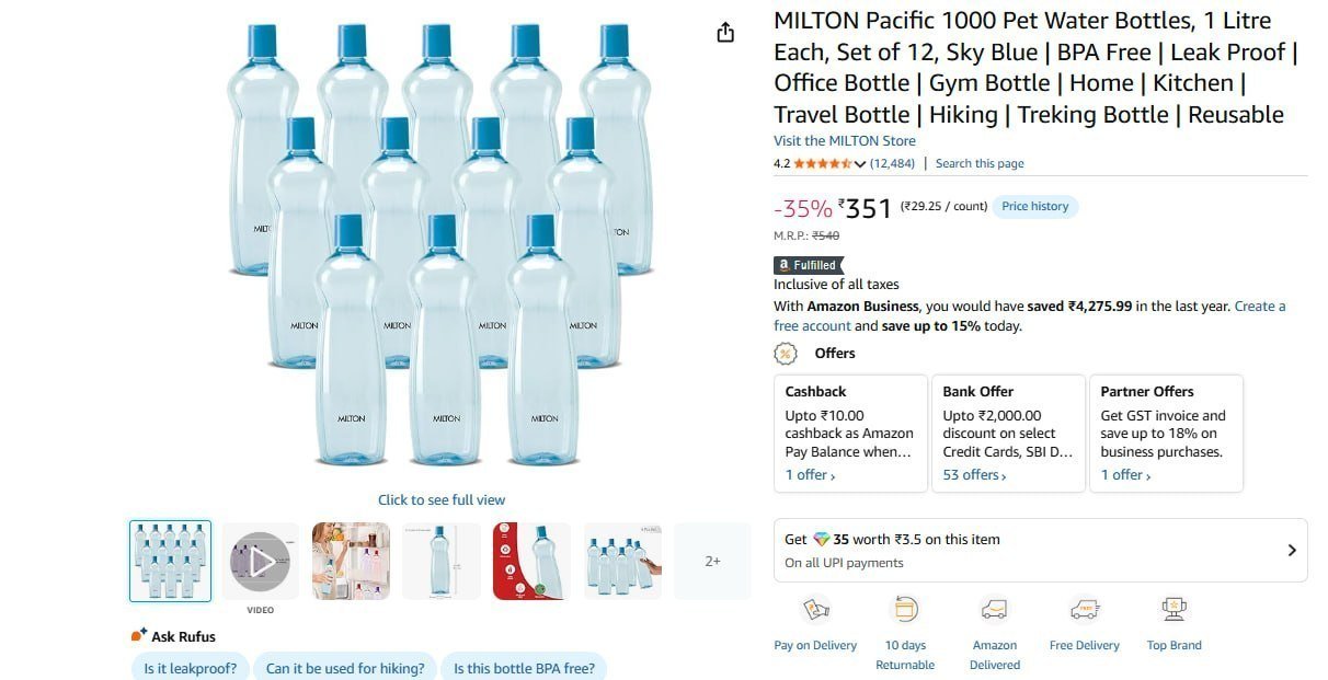 Milton Set Of 12 Bottles 351