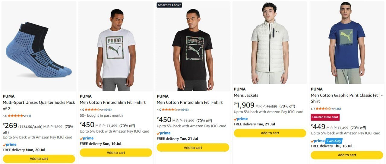 Min 70 On Puma Clothing Women Men