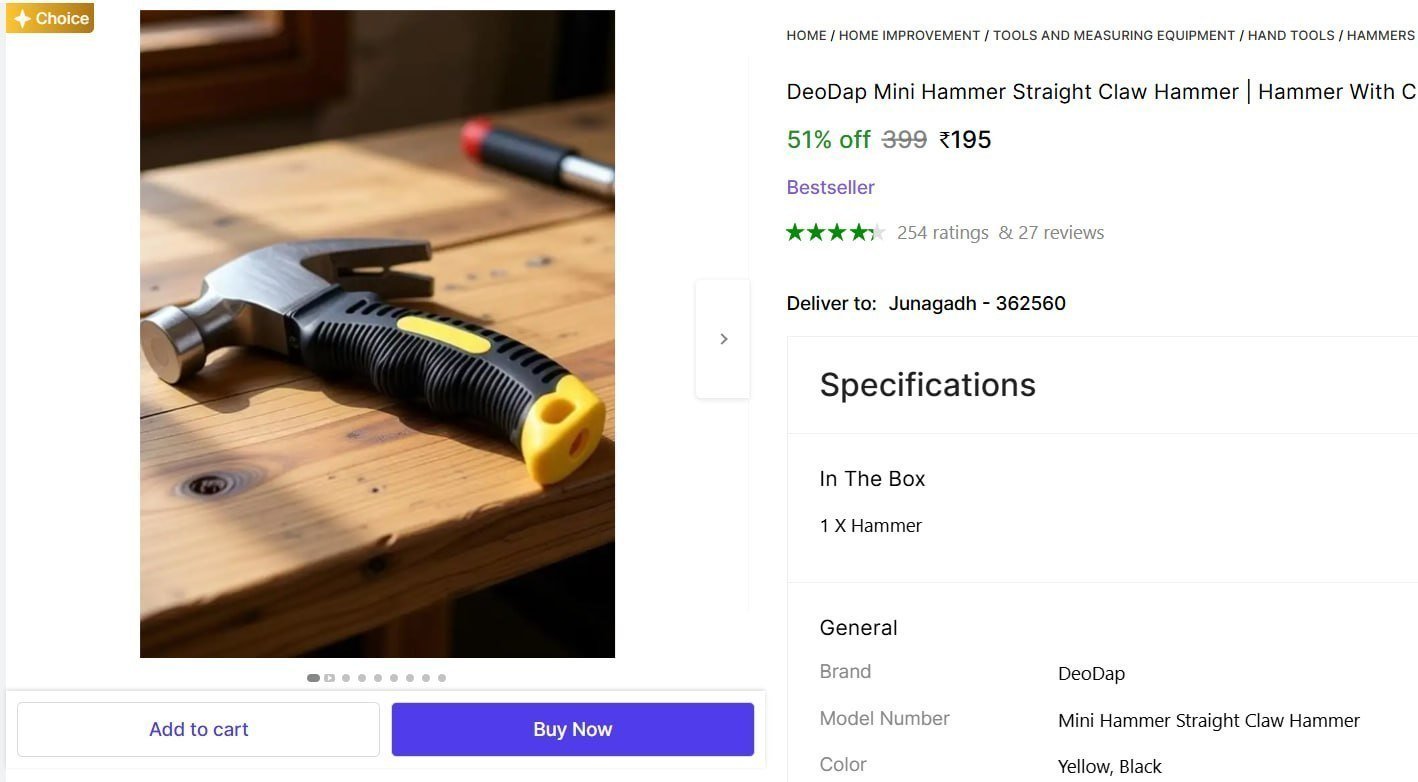 Mini Hammer Straight Claw Hammer 195