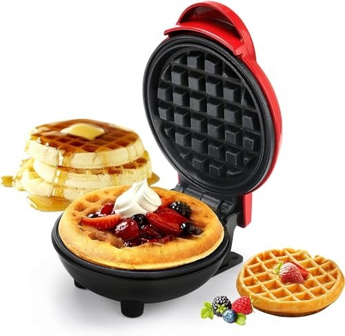 Mini Waffle Maker Portable Electric Non Stick Waffle Iron Round Waffle Maker