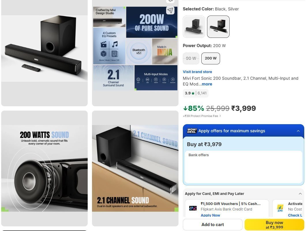 Mivi Fort Sonic 200 Soundbar 3999