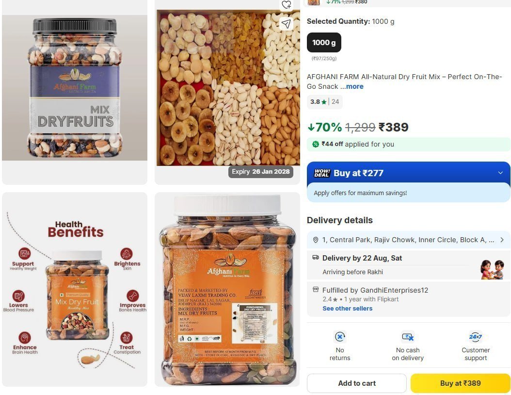 Mix Dry Fruits 1 Kg 389