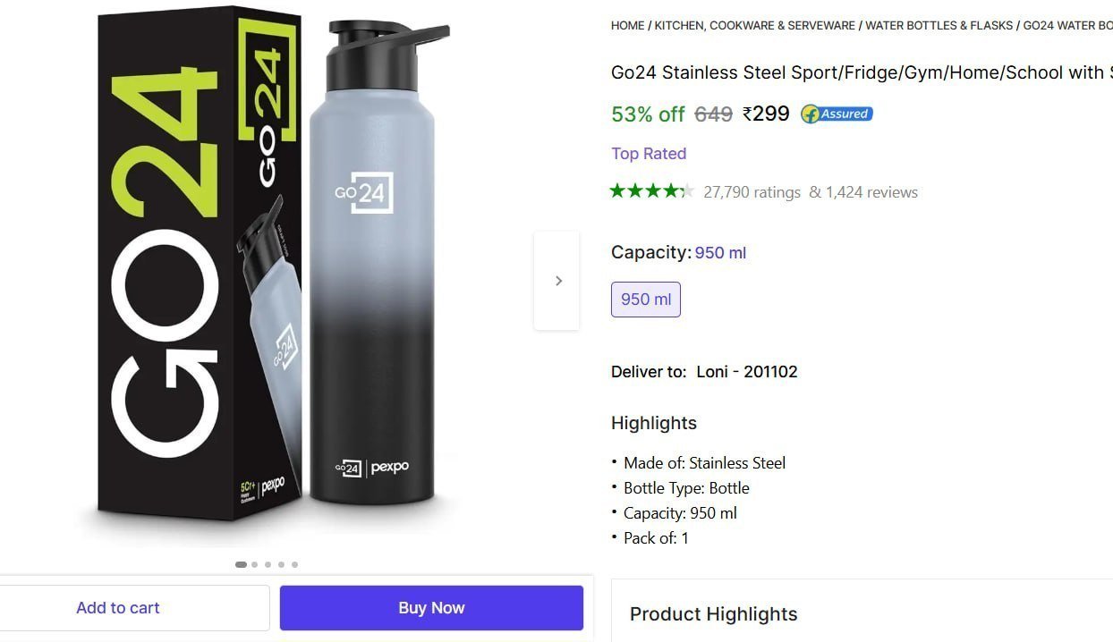 Ml Stainless Steel Bottle 299