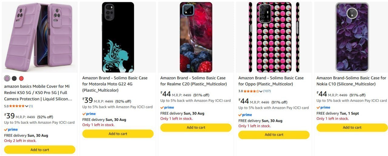 Mobile Case Cover Starts 39