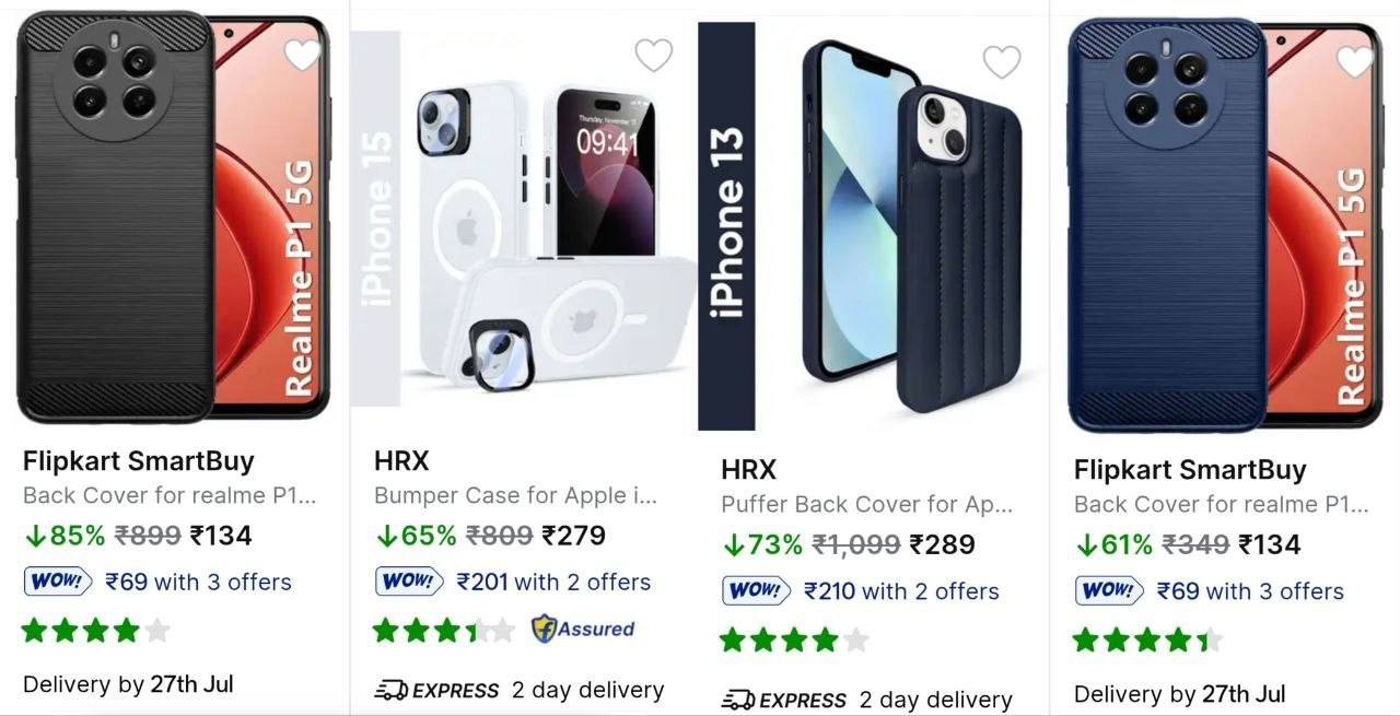 Mobile Cover Screenguard Starts 134