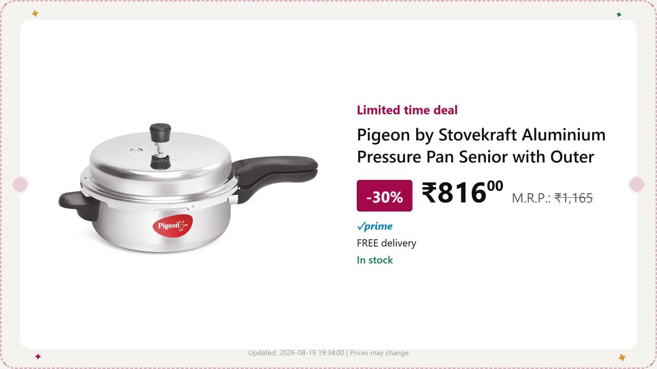 Mrp Error Pigeon Pressure Cooker 6l 816regular 160