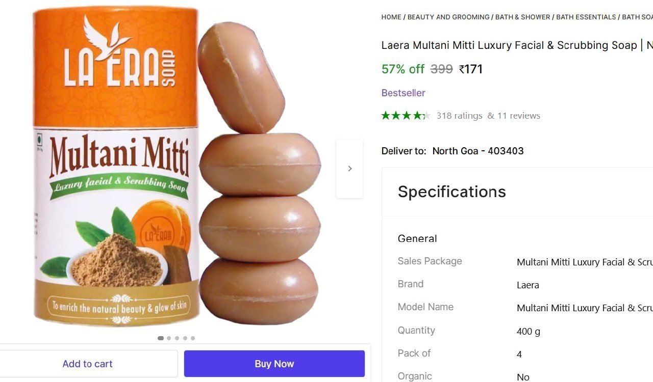 Multani Mitti Luxury Facial Scrubbing Soap (4x100g