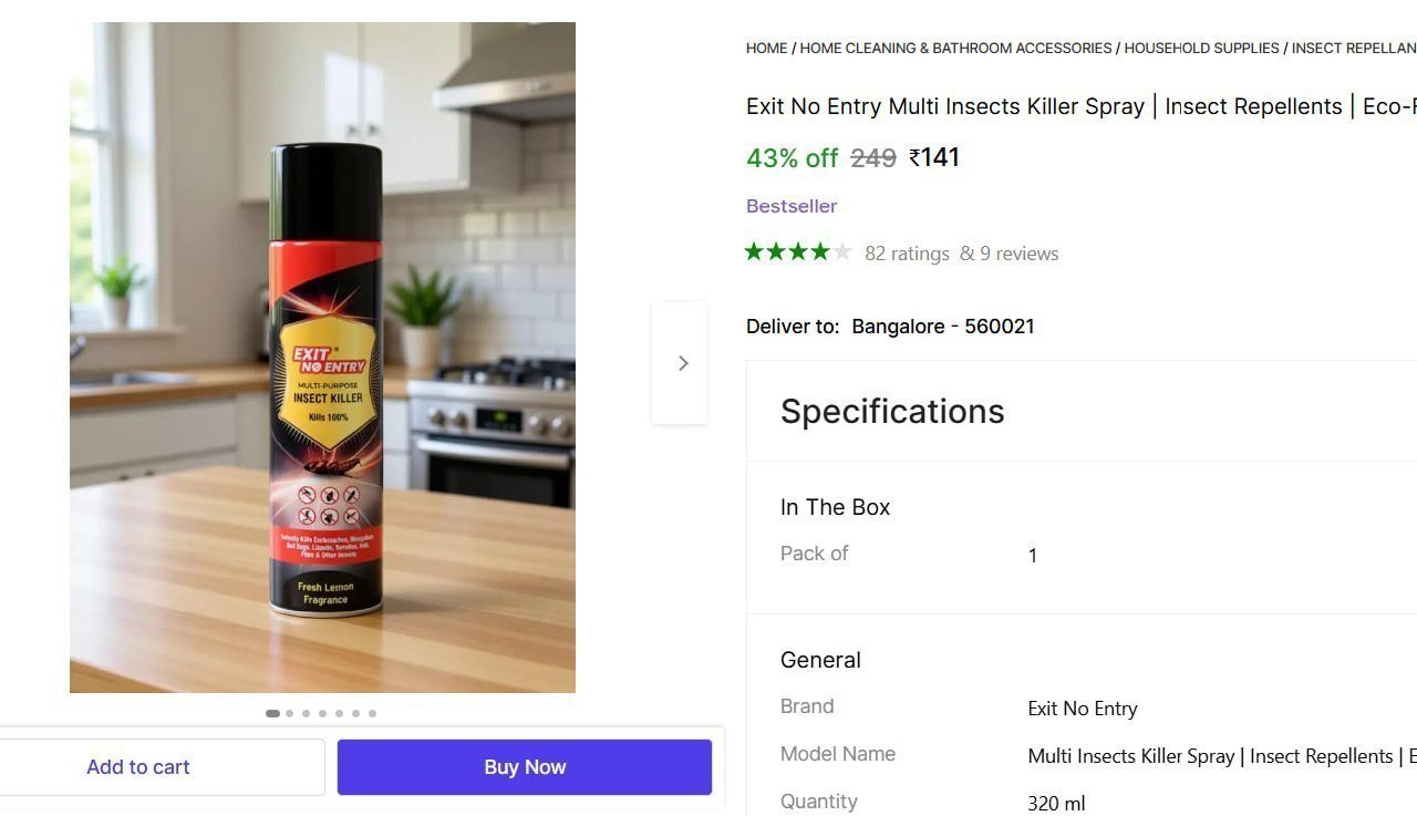 Multi Insects Killer Spray (320 Ml) 141