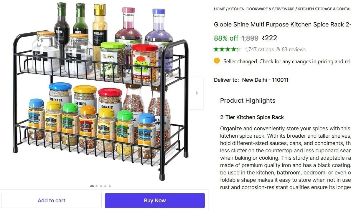 Multi Purpose Kitchen Spice Rack 222