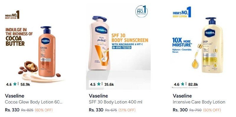Myntra 50-61 On Branded Body Lotions (ponds Nivea 