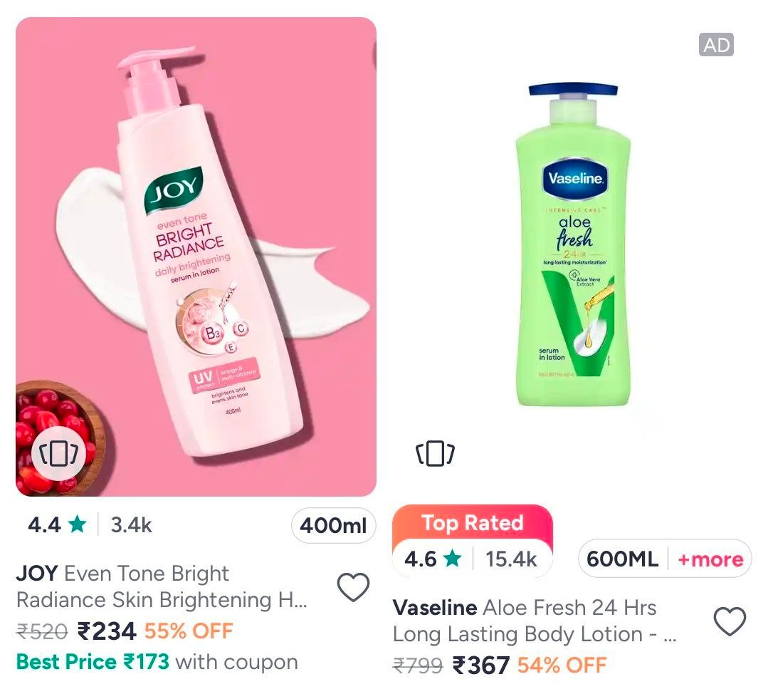 Myntra 50-65 On Branded Body Lotions (ponds Nivea 