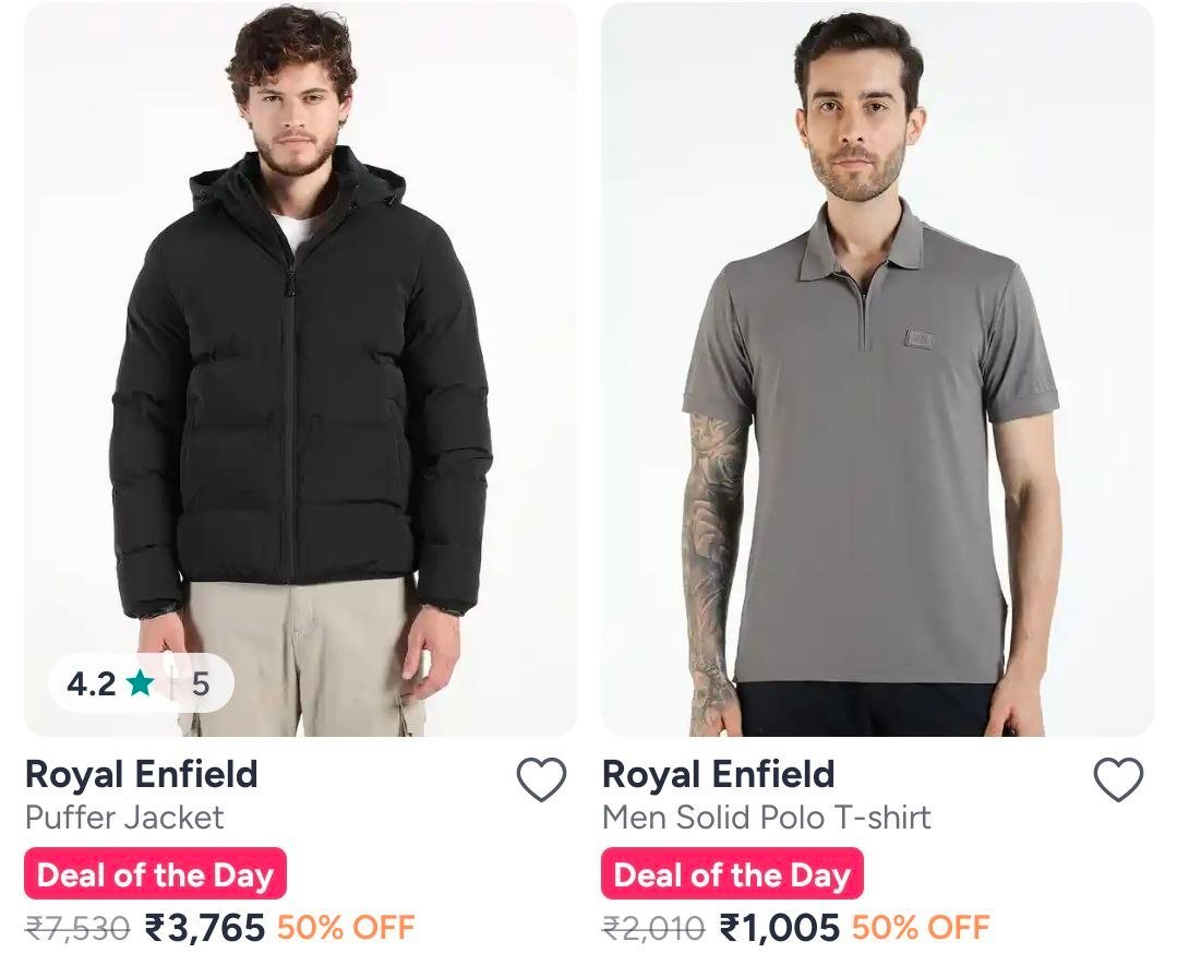 Myntra 50 On Royal Enfield Clothing