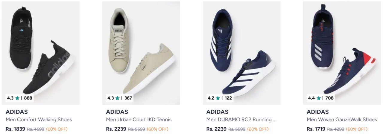 Myntra 60 On Adidas Shoes Men S Women S