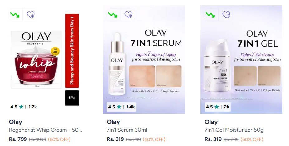 Myntra 60 On Olay Skin Care Products