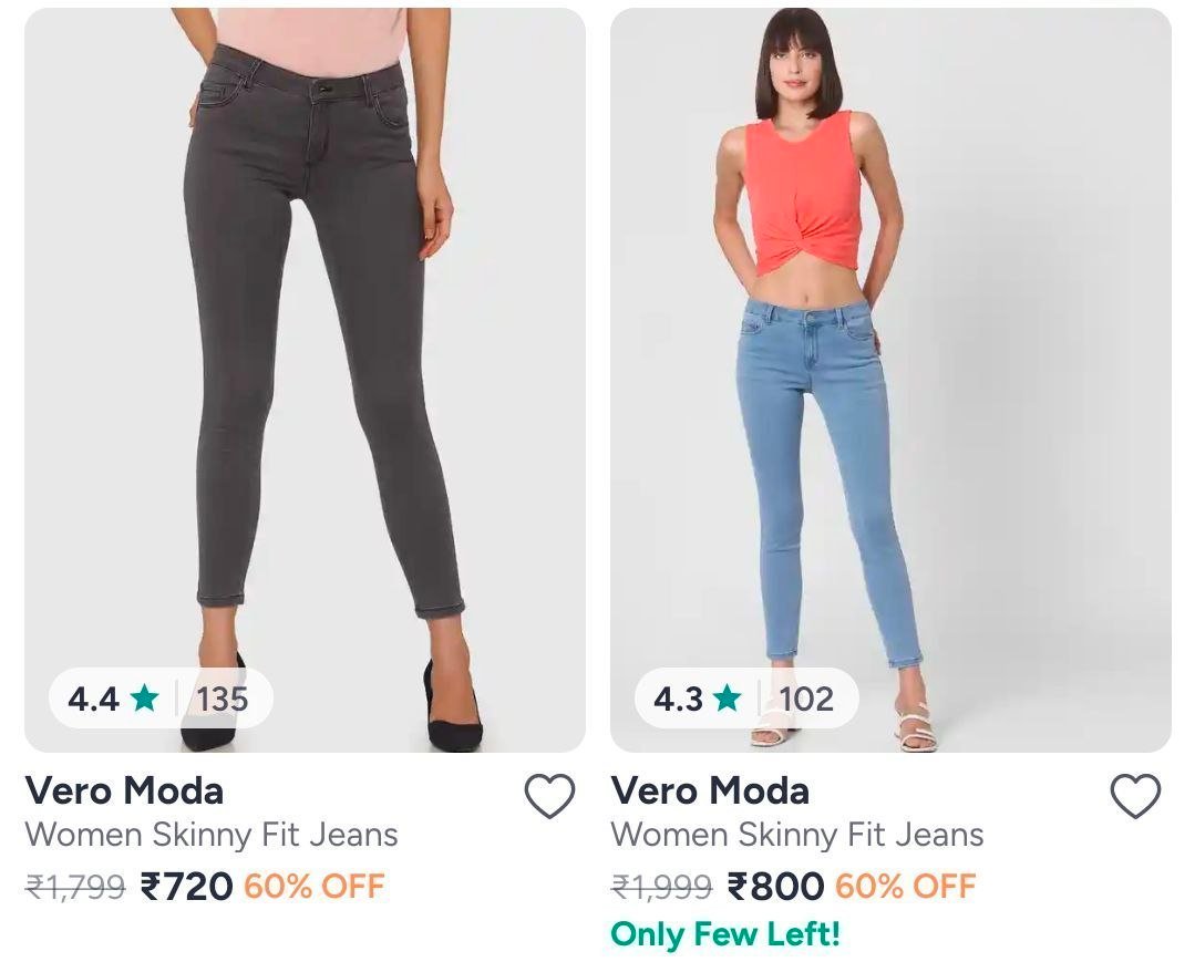 Myntra 60 - Vero Moda Women S Jeansstarting F
