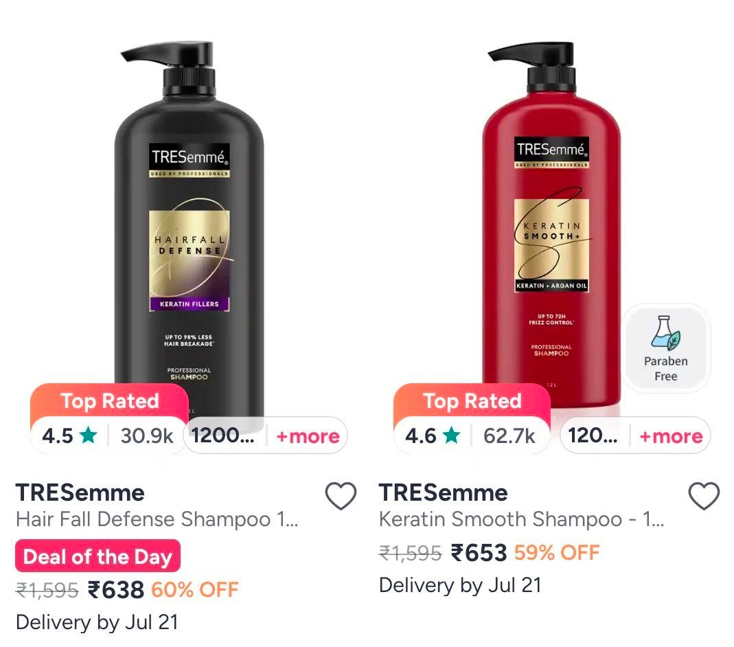 Myntra 65 On Hair Care Dove Tresemme Loreal Paris 
