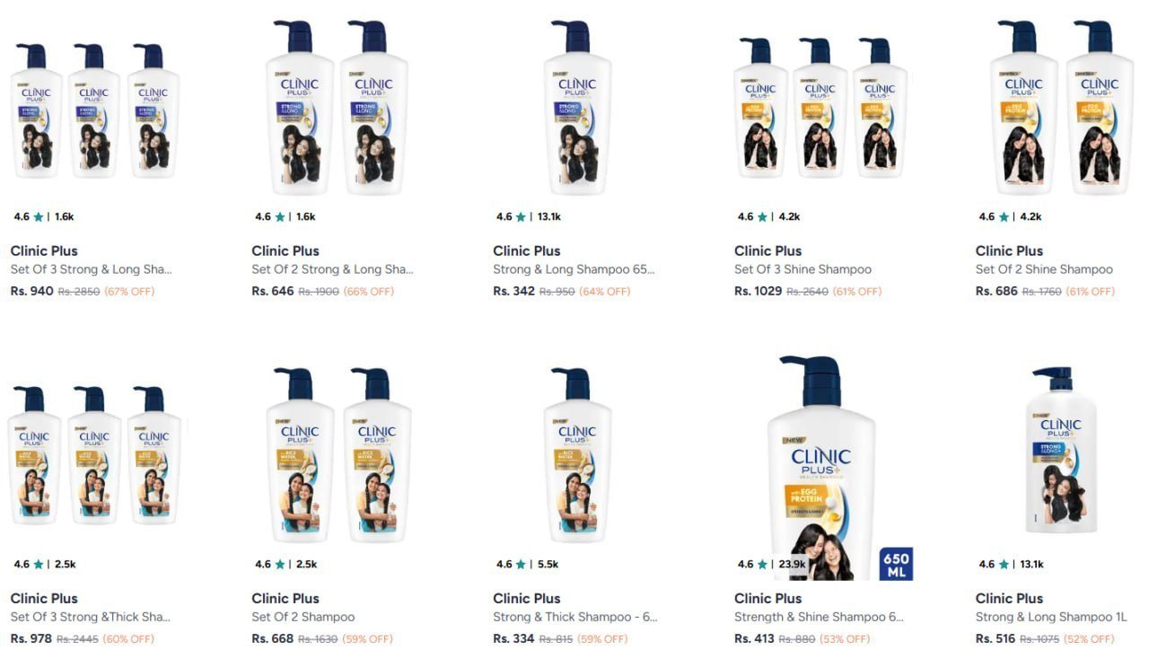Myntra 67 On Clinic Plus Shampo