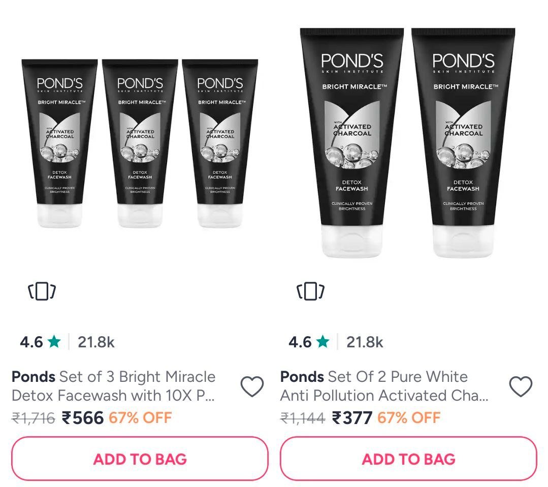 Myntra 67 On Ponds Facewashes Day Cream Moist