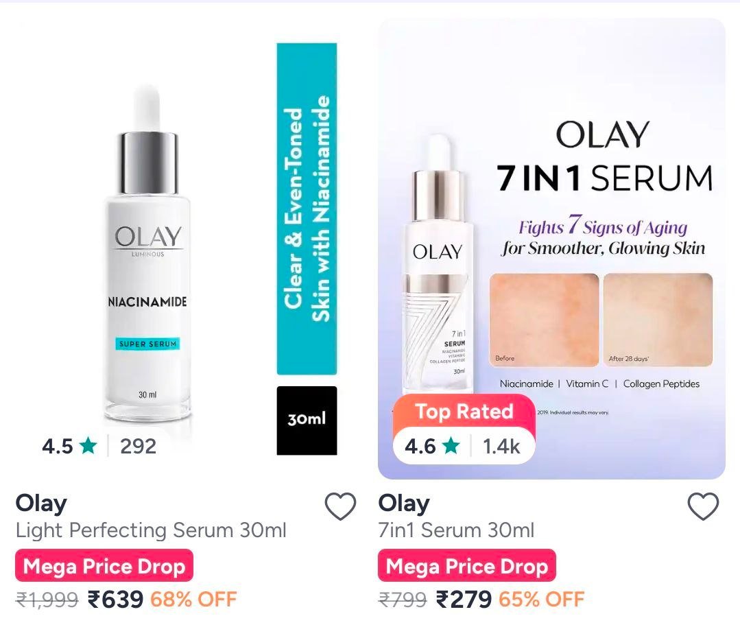 Myntra 68 On Olay Beauty Products