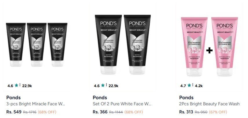 Myntra 68 On Ponds Facewashes Day Cream Moist
