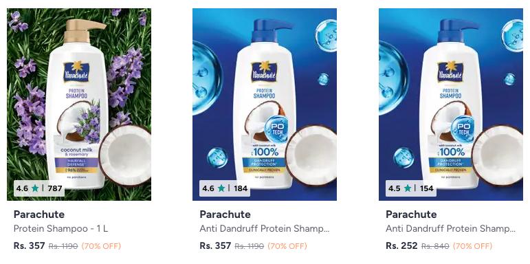 Myntra 70 On Parachute Products