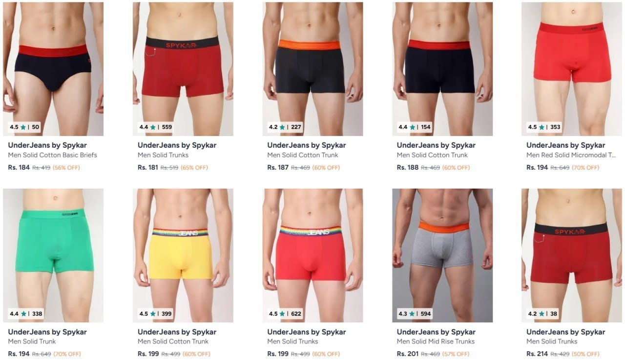 Myntra 70 On Spykar Men Trunks