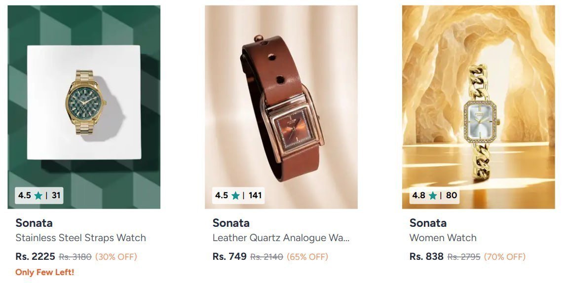 Myntra 71 On Sonata Watches