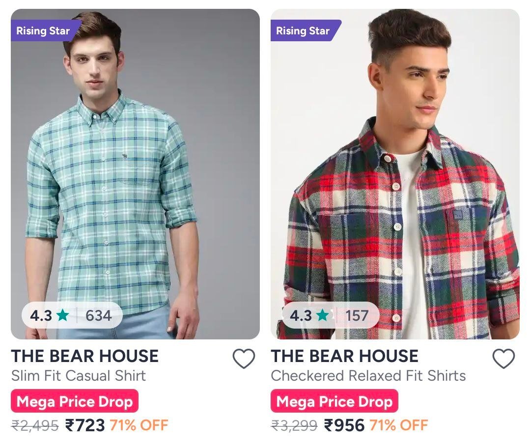 Myntra 71 On The Bear House Clothing Shirts T