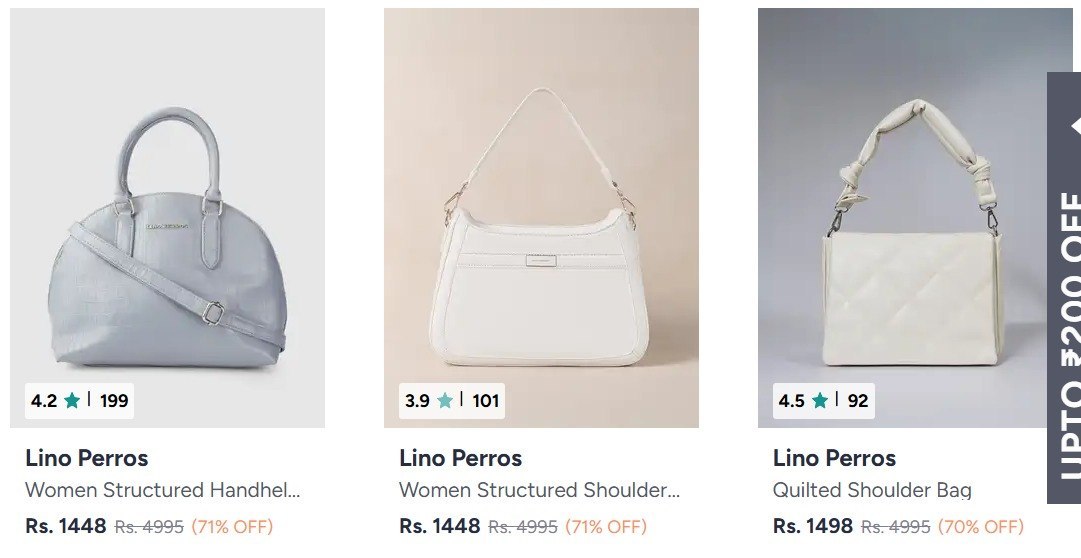 Myntra 75 Lino Perros Handbags Link- - myntra coupon code today