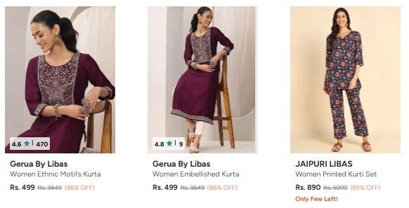 Myntra 75 On Libas Women Clothing Kurta Kurta