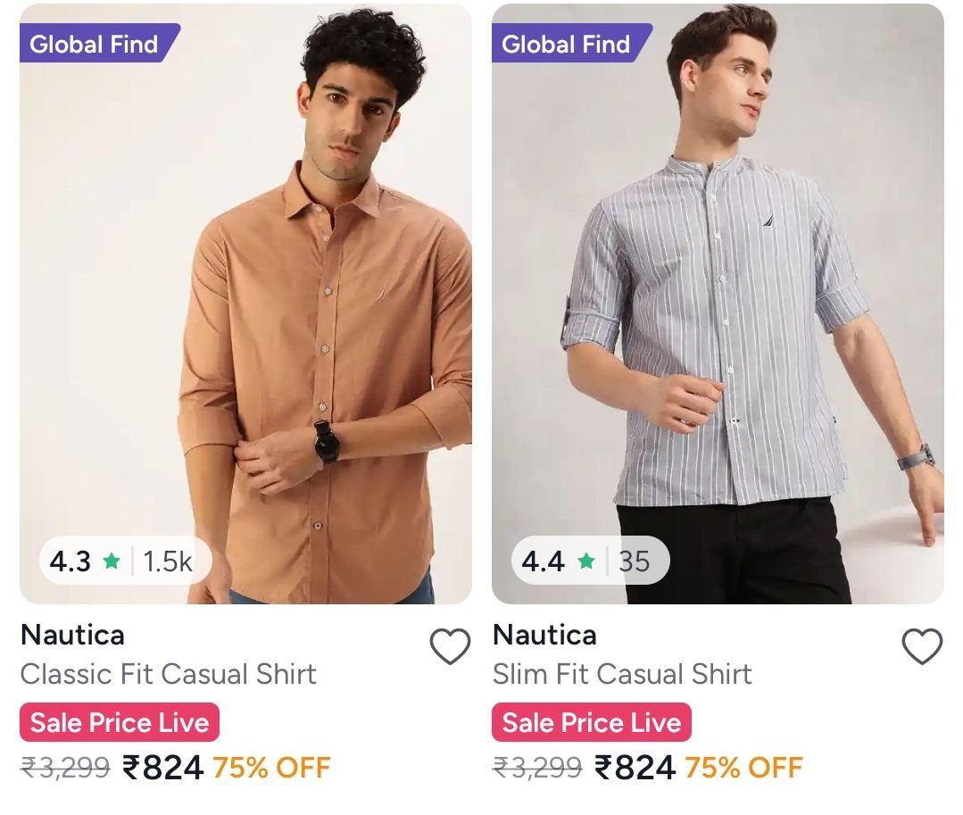 Myntra 75 On Nautica Mens Shirts
