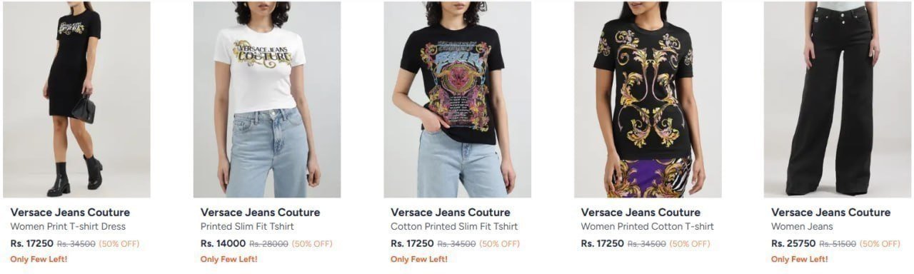 Myntra 75 On Versace Clothing (luxury Brand) 