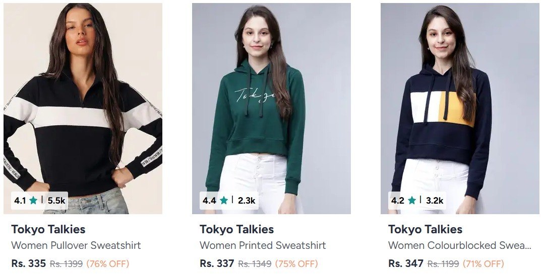Myntra 76 On Tokyo Talkies Women Sweatshirts