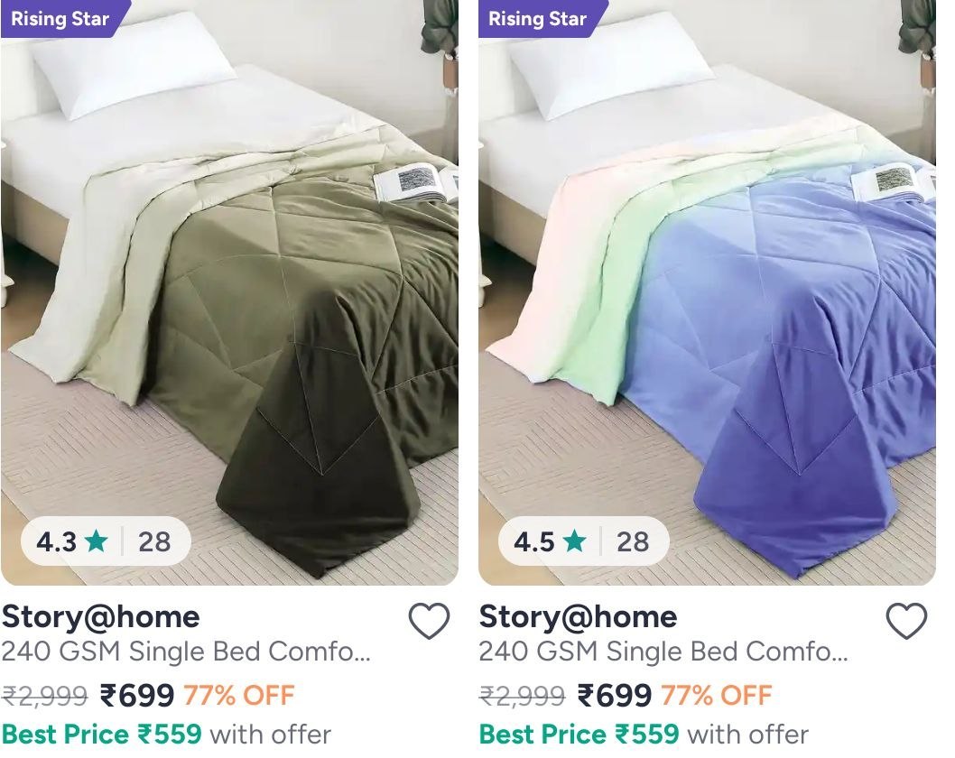 Myntra 77 On Story Home Comforter Blankets Starts 