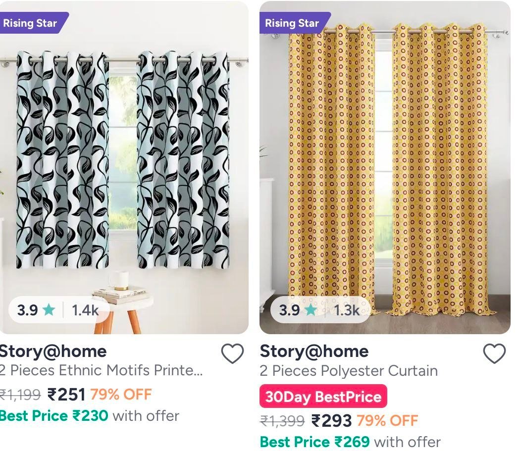 Myntra 79 On Window Curtains (pack Of 2) From
