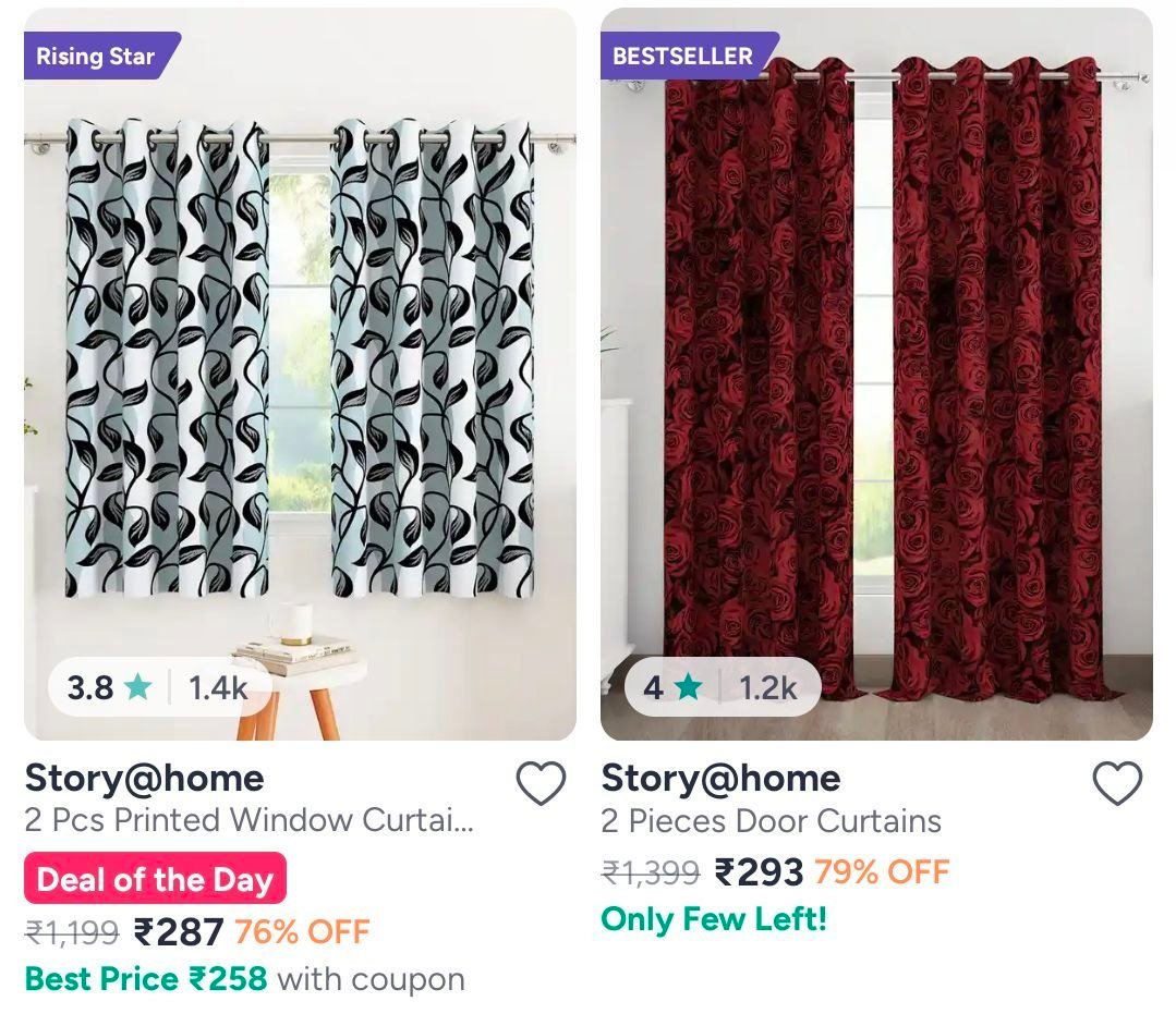 Myntra 79 On Window Curtains (pack Of 2) From