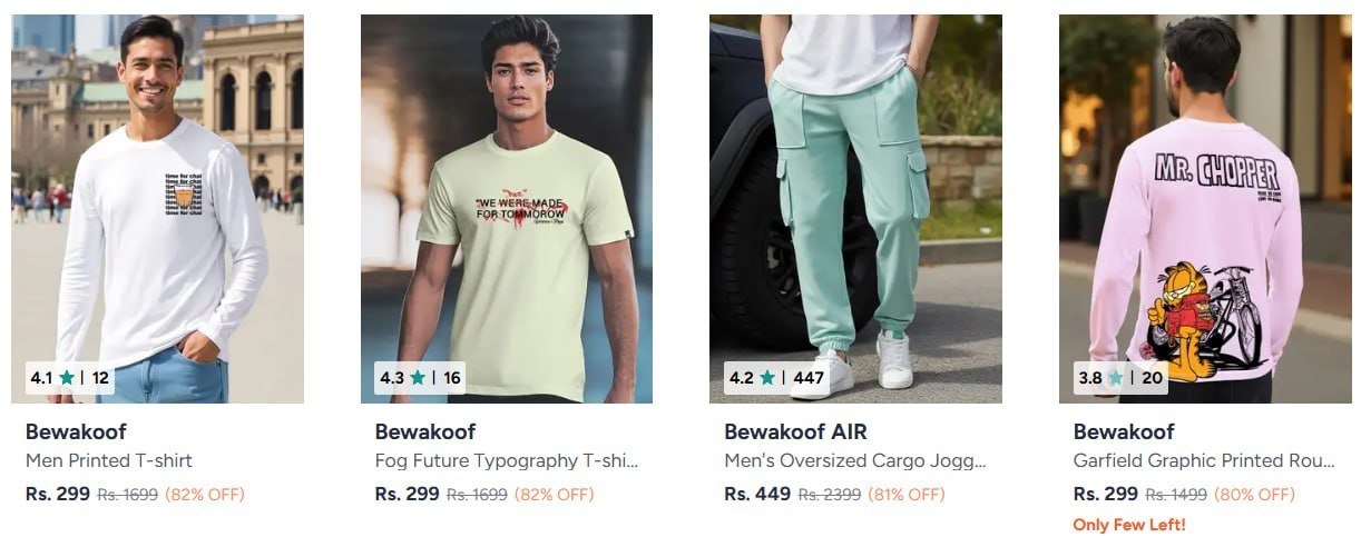 Myntra 80 On Bewakoof Clothingmen Women