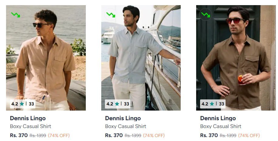 Myntra 80 On Dennislingo Clothing Shirts T-sh