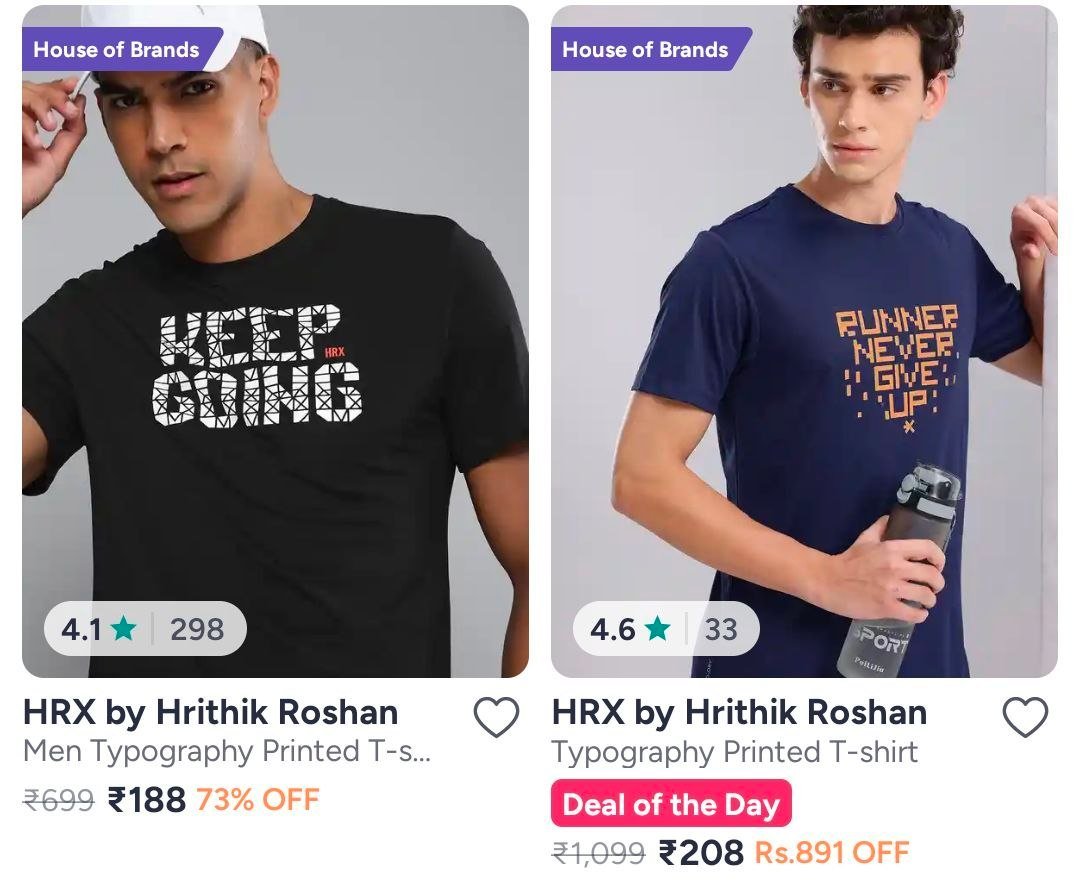 Myntra 80 On Hrx Clothing Men S T-shirt Trackpants