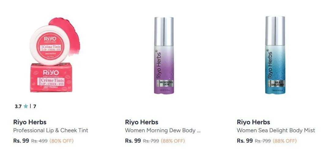 Myntra 80 On Riyo Herbs Beauty Products