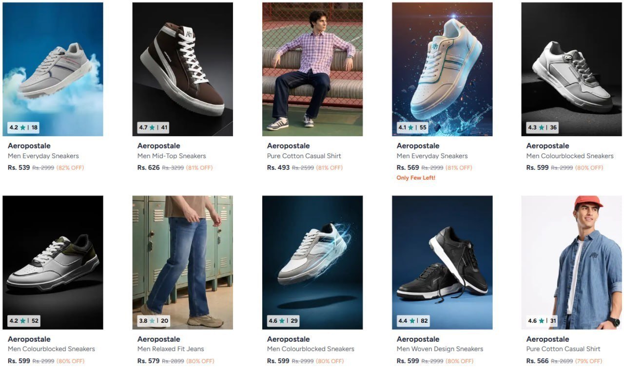Myntra 82 On Branded Clothing Shoes Aeroposta