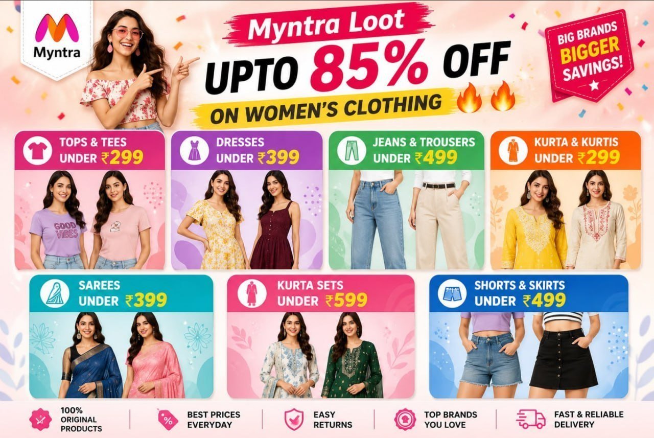 Myntra 85 On Women Clothingtops Tees Under 299dres