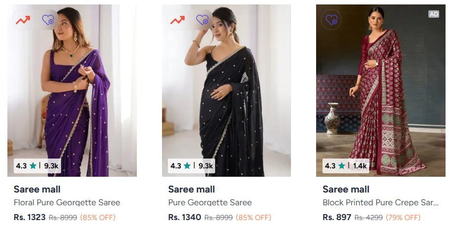 Myntra 85 On Women S Sarees Link