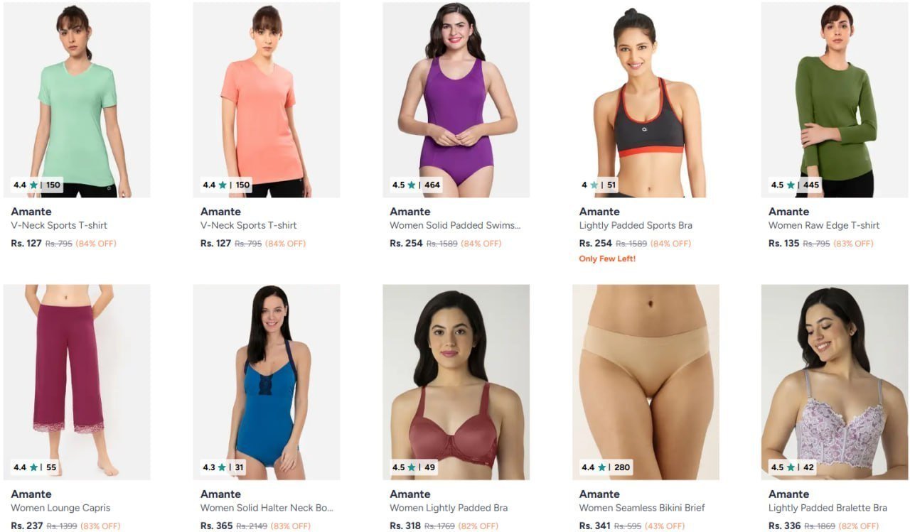 Myntra 86 On Amante Women Innerwears Clothing