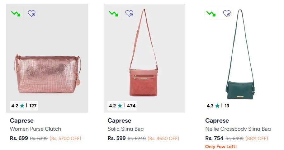 Myntra 88 On Caprese Bags