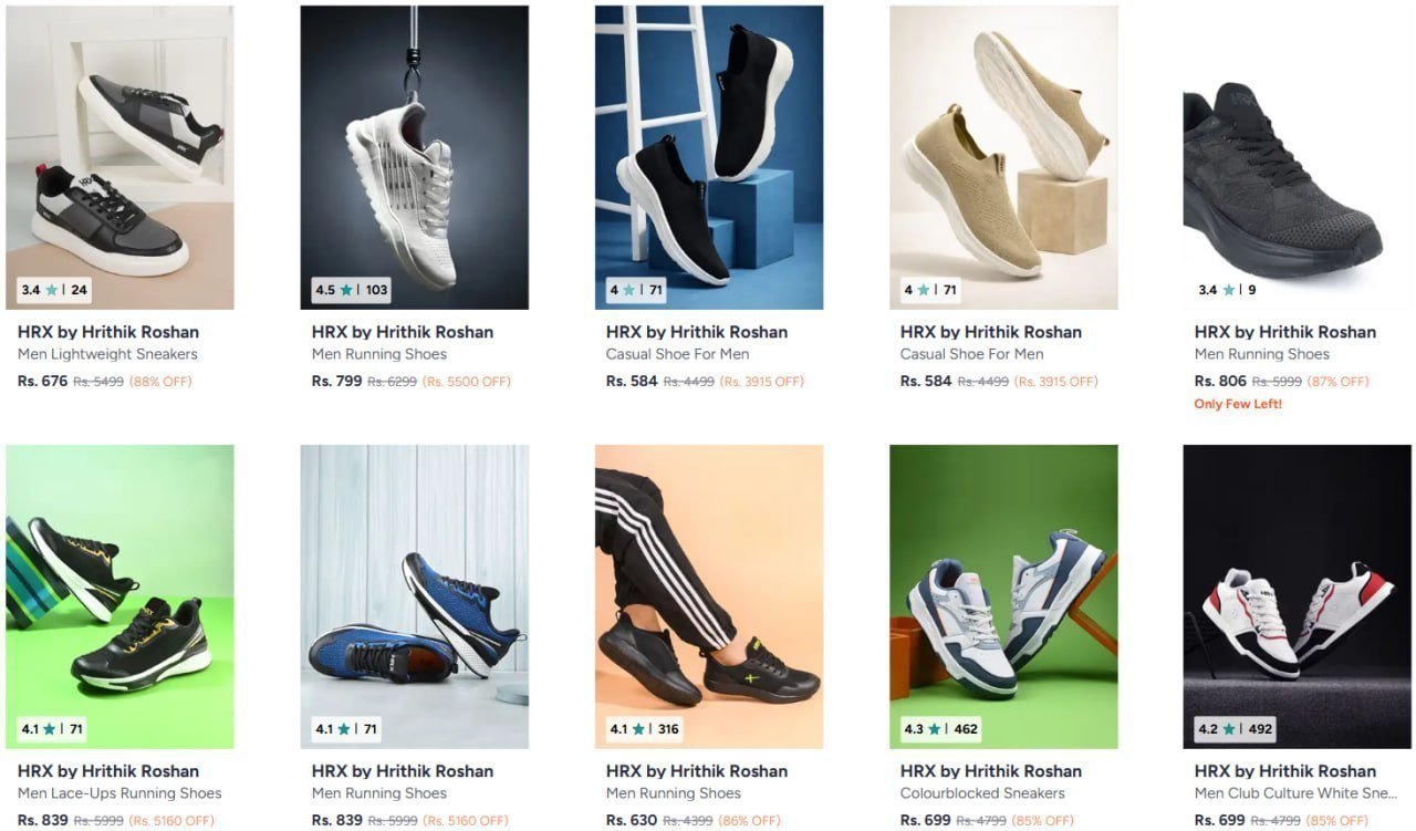 Myntra 89 On Hrx Shoes Men Women