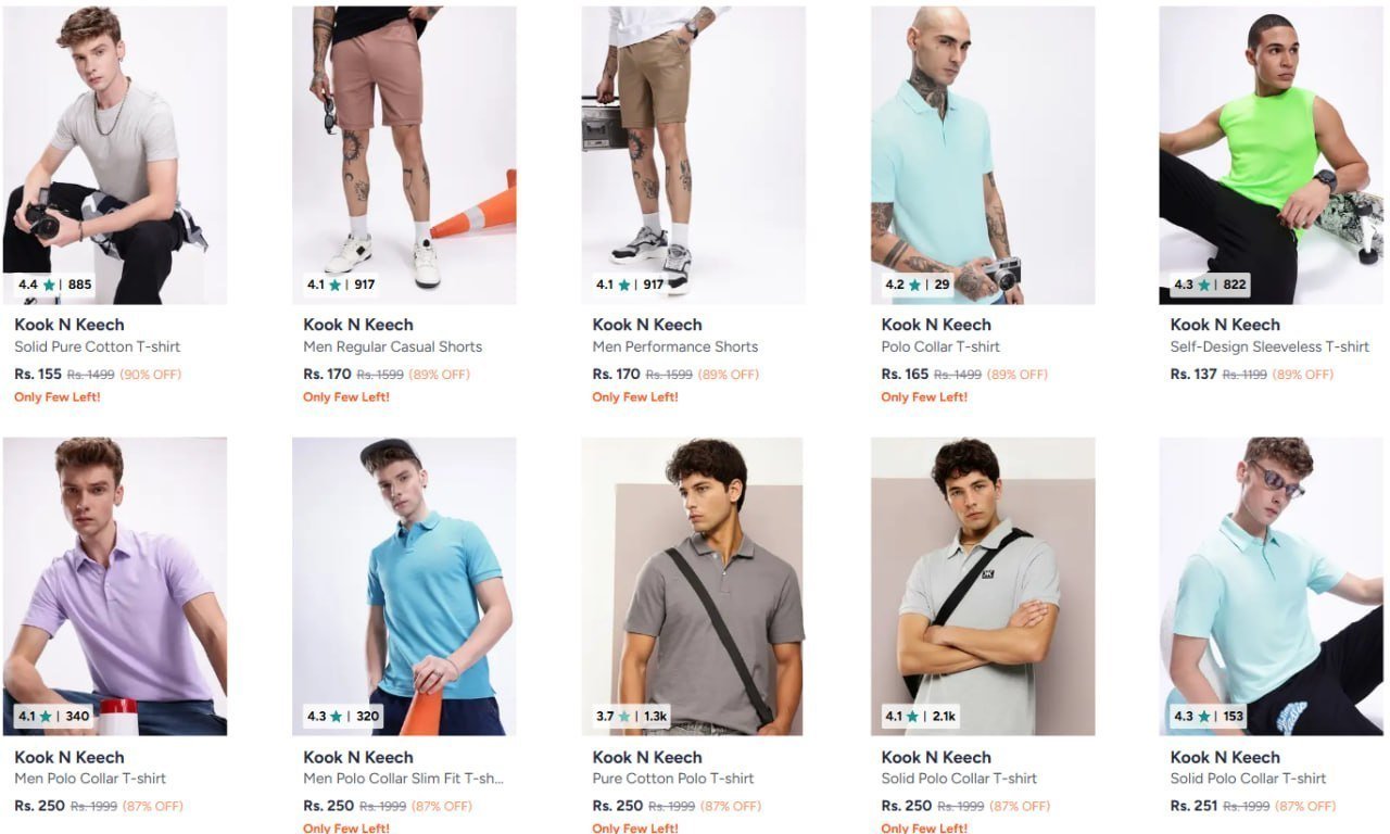 Myntra 89 On Kook N Keech Clothing Men Women 