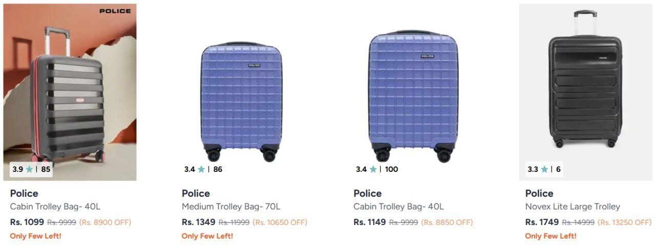 Myntra 89 On Police Luggage Accessories Backp